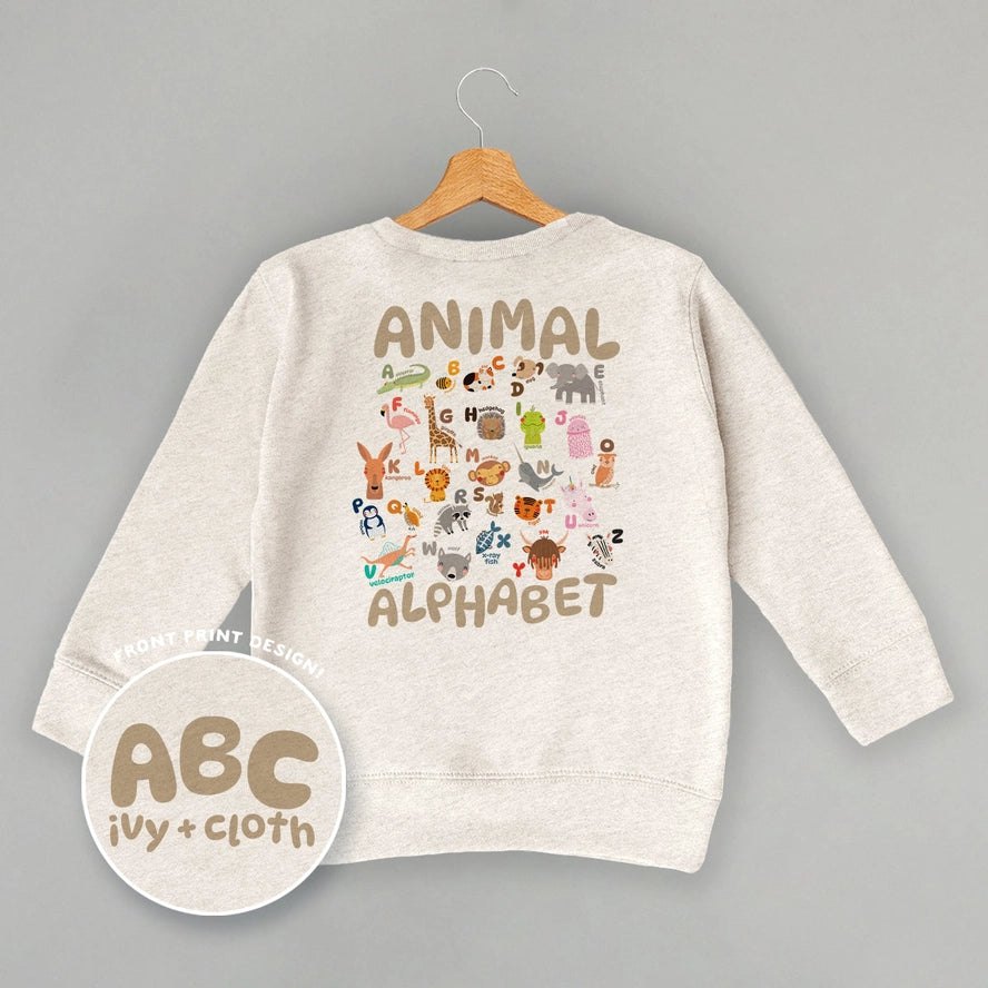 Animal alphabet long sleeve tee