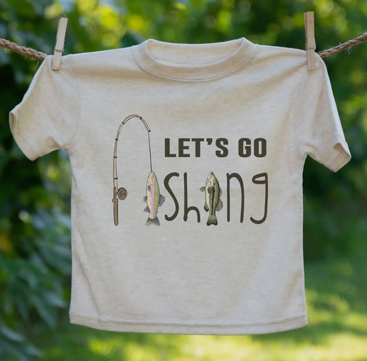 "Let's Go Fishing." Short Sleeve Toddler Tee