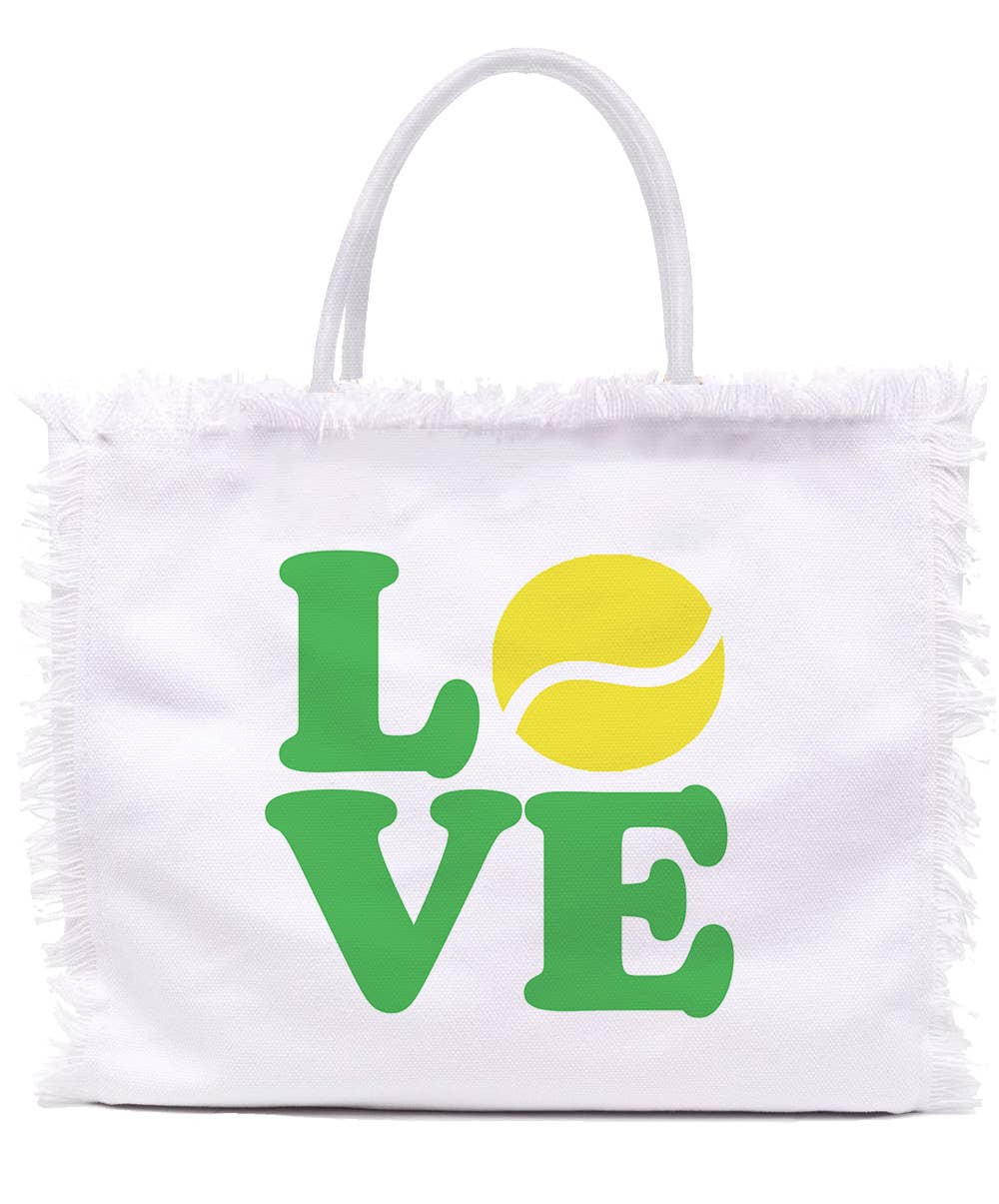 Fringe Tote - LOVE (Green)