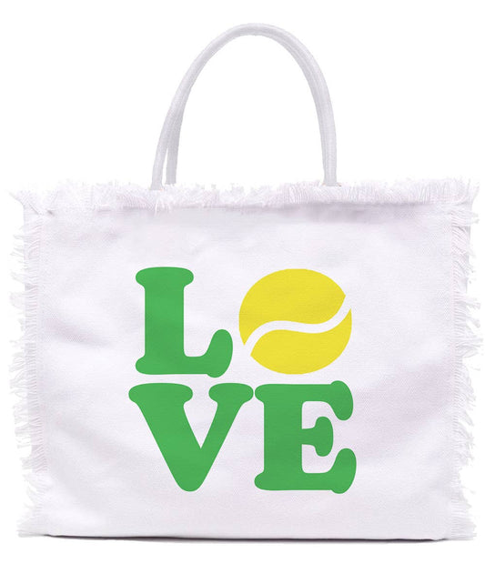 Fringe Tote - LOVE (Green)