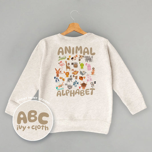 Animal alphabet long sleeve tee