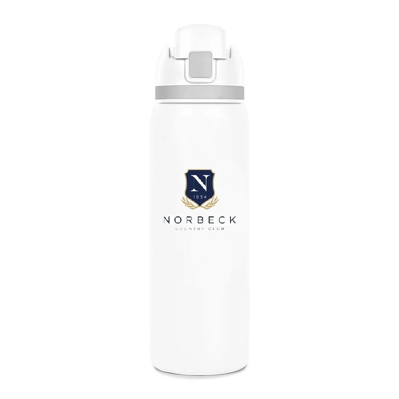 Custom Capsule Collection Flip 27 oz Stainless Water Bottle with Norbeck logo